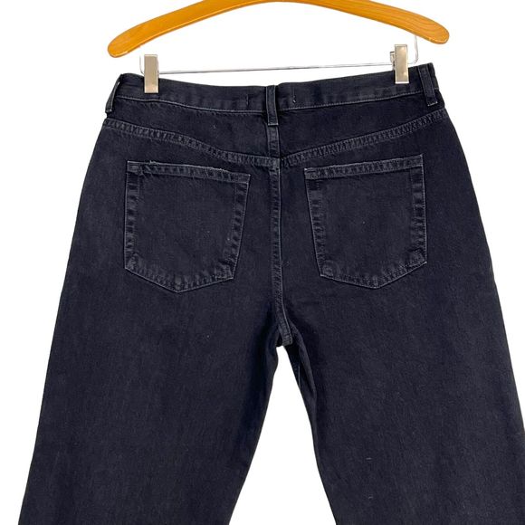 Free People Maggie Mid Rise Straight Jeans Sz 30 Distressed Washed Black Denim - Picture 10 of 11